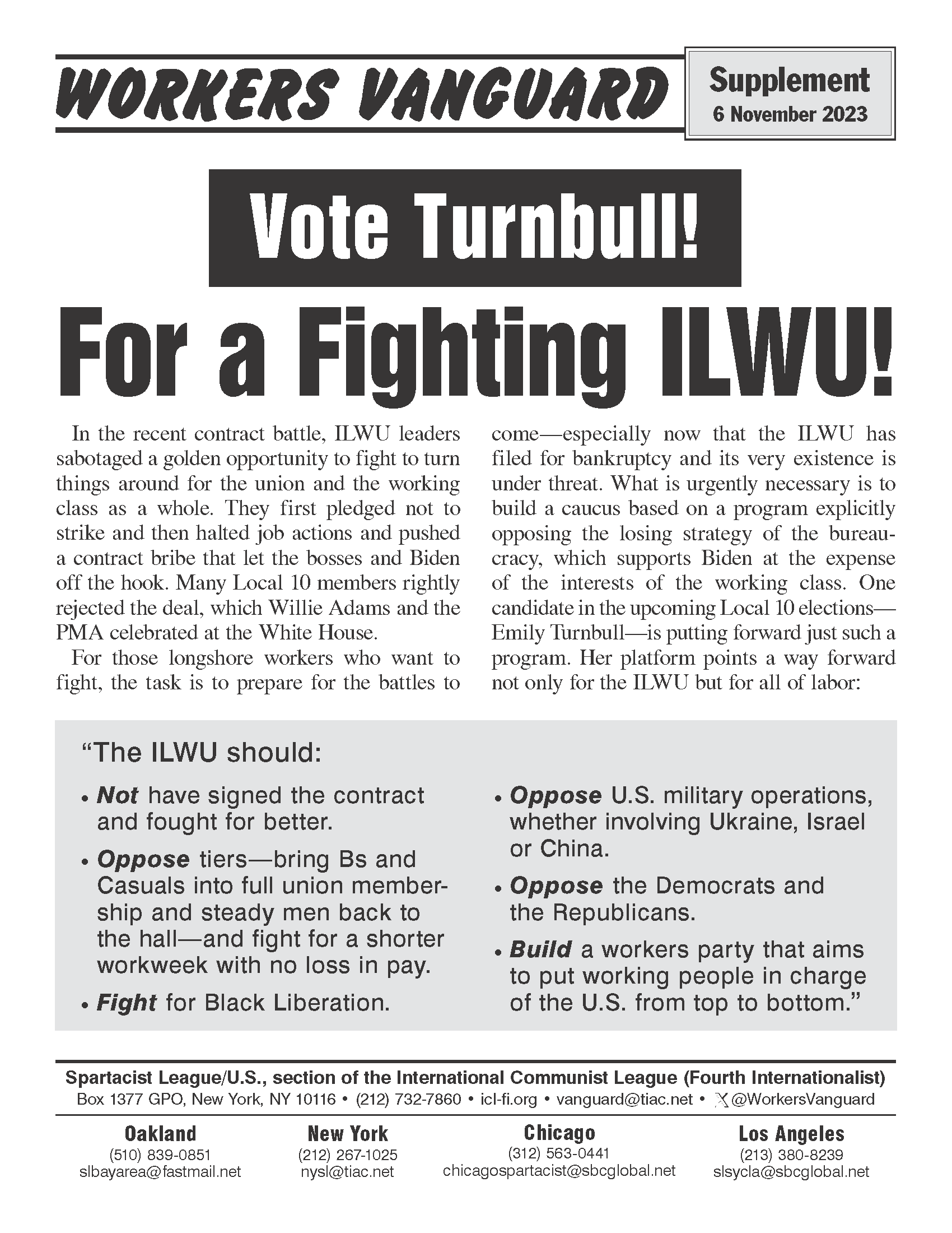 For a Fighting ILWU!