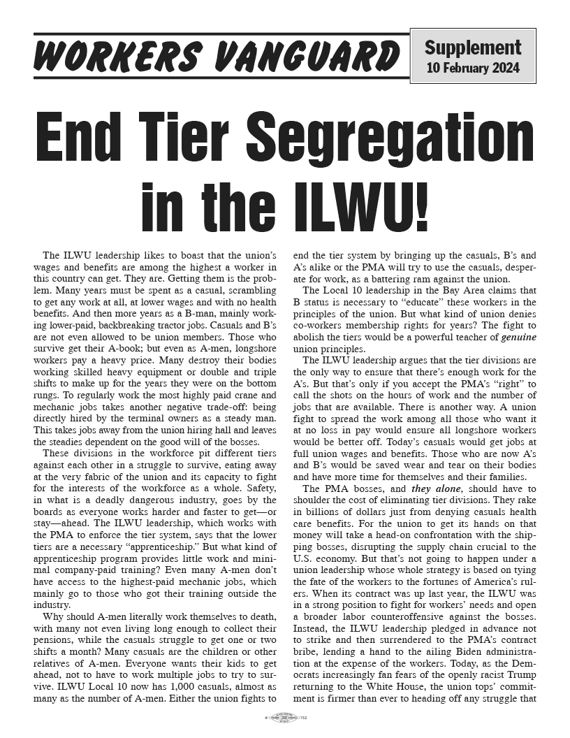 End Tier Segregation in the ILWU!
