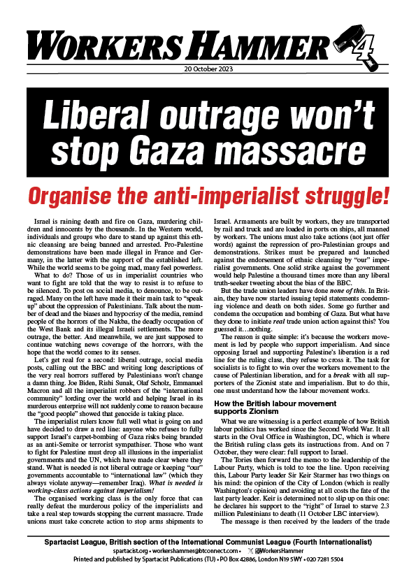 Liberal outrage won’t stop Gaza massacre