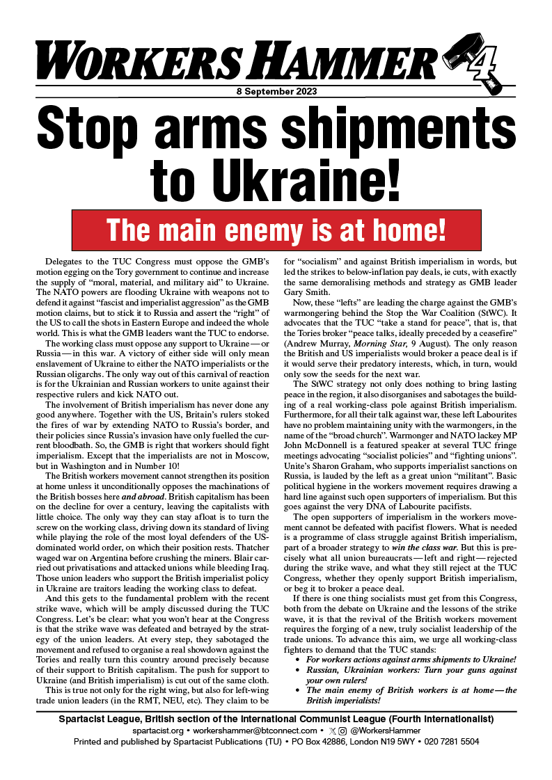 Stop arms shipments to Ukraine!